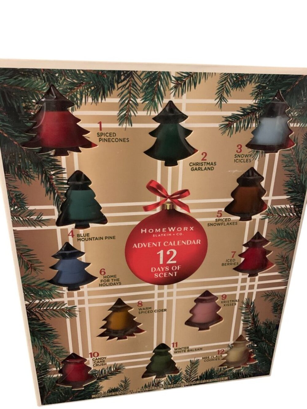 HomeWorx Slatkin & Co 12 Days Of Scent Advent Candle Calendar